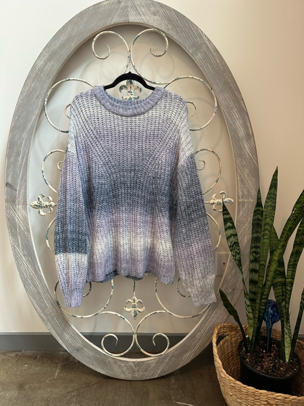 a new day Lavender & Gray Ombre Crewneck Sweater